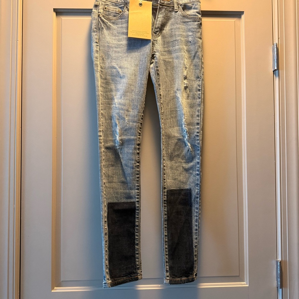POL Blue Skinny Jeans with Modern Two-Tone Design